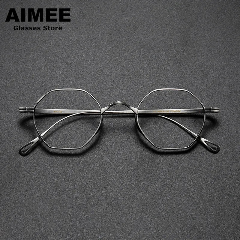 Aimee Unisex Full Rim Polygon Titanium Eyeglasses 2120 Full Rim Aimee   