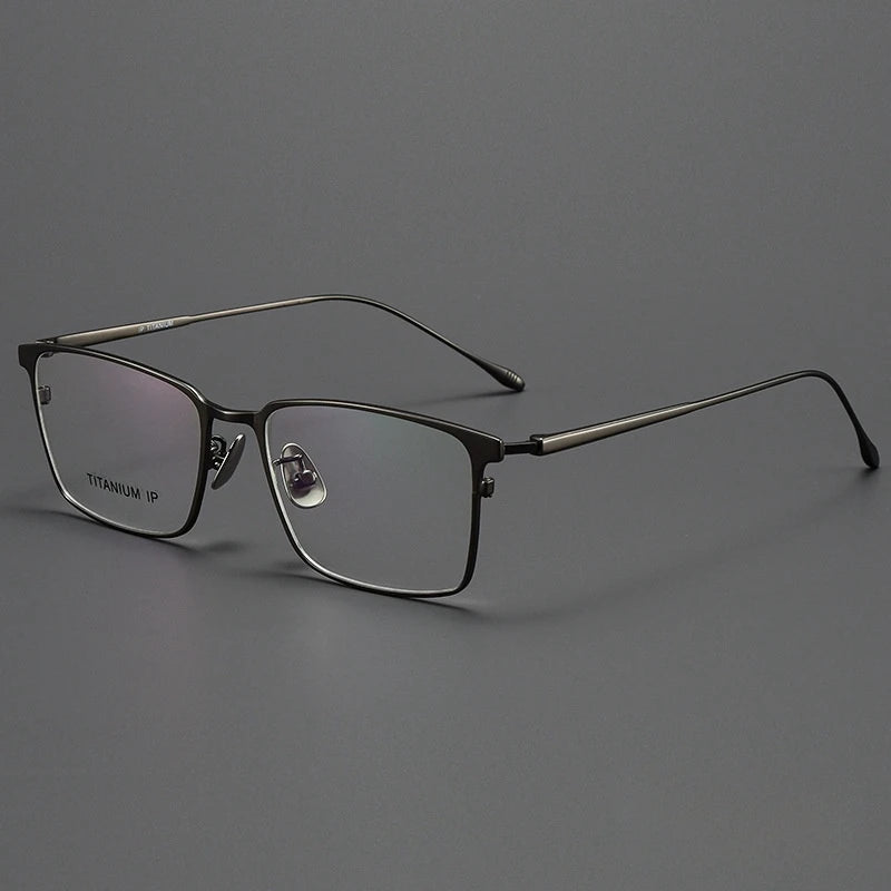 Yimaruili Men's Full Rim Square Titanium Eyeglasses Y0955 Full Rim Yimaruili Eyeglasses Gun  