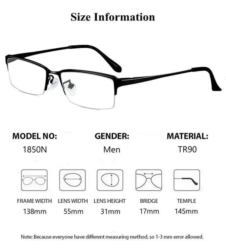 Summer Flower Unisex Semi Rim Square Titanium Eyeglasses 18504/03