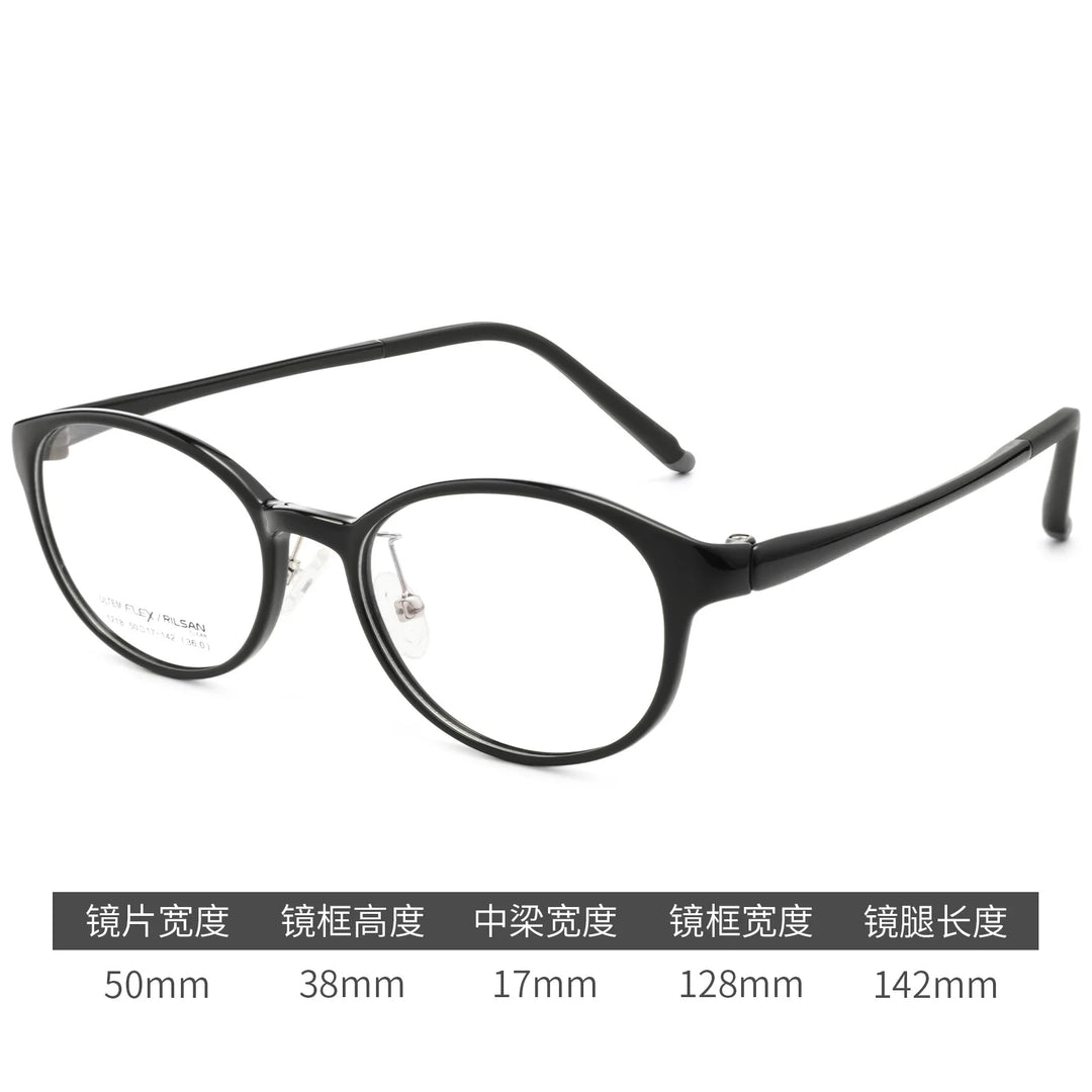 Gmei Optical 1218LS women's oval TR-90 titanium prescription eyeglasses — view 8