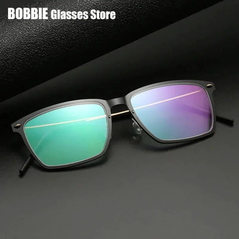 Bobbie 650500 Unisex Full Rim Square Acetate Titanium Frames — view 1 | Bobbie at FuzWeb