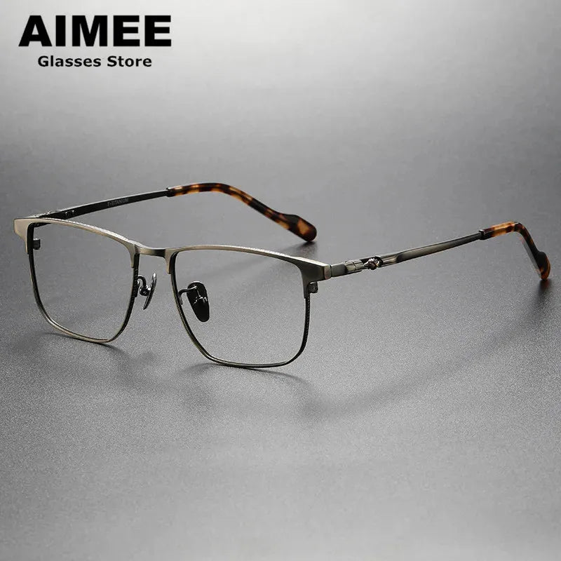 Aimee Unisex Full Rim Square Rectangle Titanium Acetate Eyeglasses 5159 Full Rim Aimee   