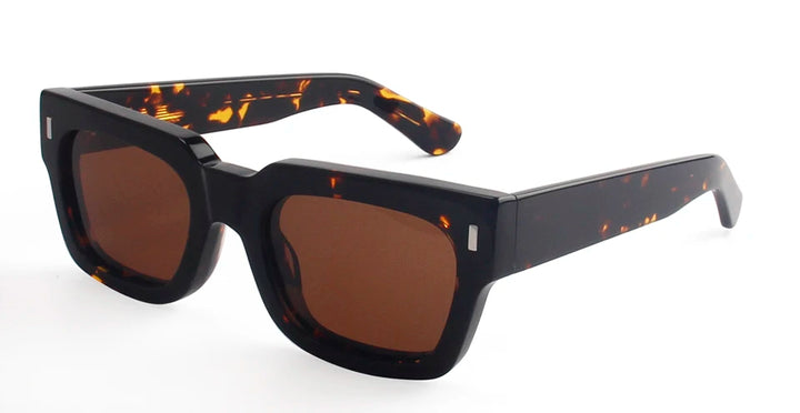 Esnbie Unisex Full Rim Flat Top Square Acetate Sunglasses  230471