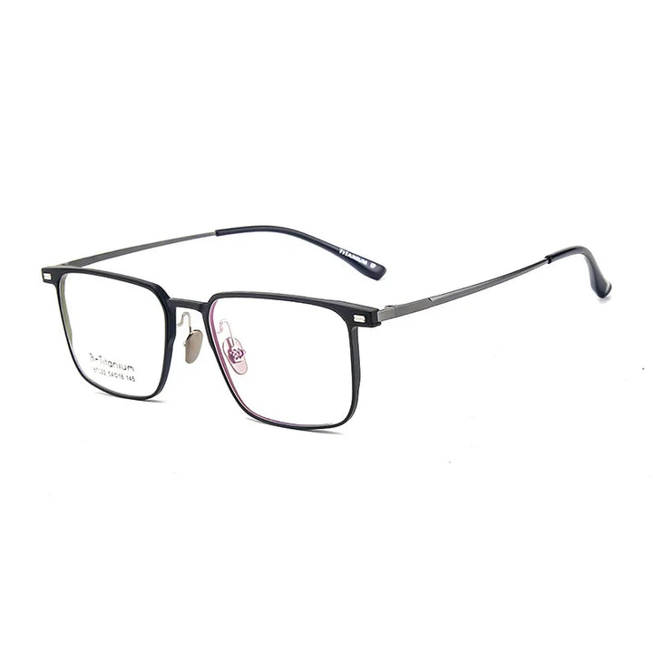 Momoja Men's Full Rim Square Al Mg Titanium Eyeglasses 787022