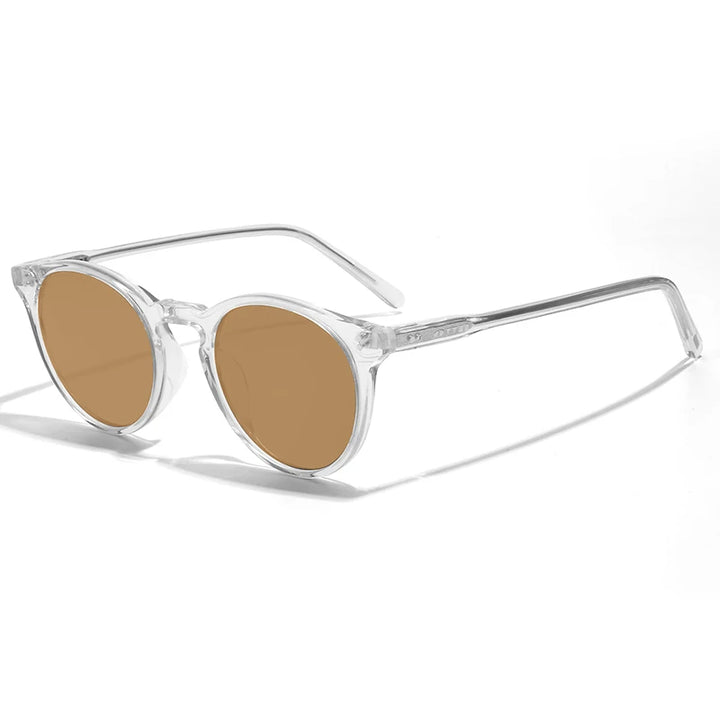 Black Mask Full Rim Round Acetate Polarized Sunglasses 605183