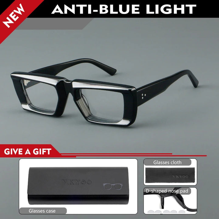 Vicky Unisex Full Rim Square Brow Line Acetate Reading Glasses 623046