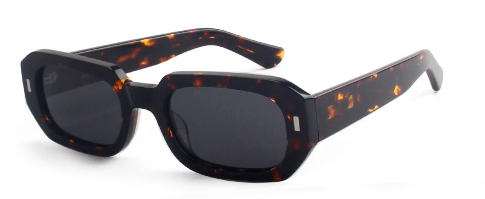 Esnbie Unisex Full Rim Square Thick Acetate Sunglasses 230451