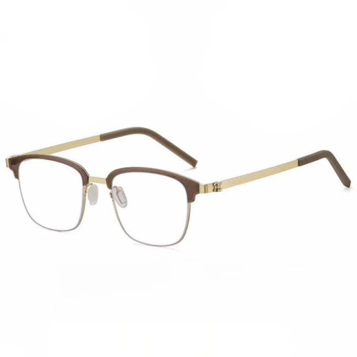 Xbora Unisex Full Rim Square Screwless Acetate Steel Eyeglasses 7903
