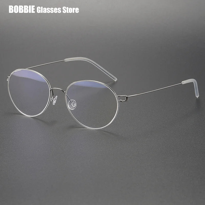 Bobbie Women's Semi Rim Oval Round Screwless Titanium Eyeglasses 434317