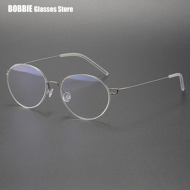 Bobbie Women's Semi Rim Oval Round Screwless Titanium Eyeglasses 434317