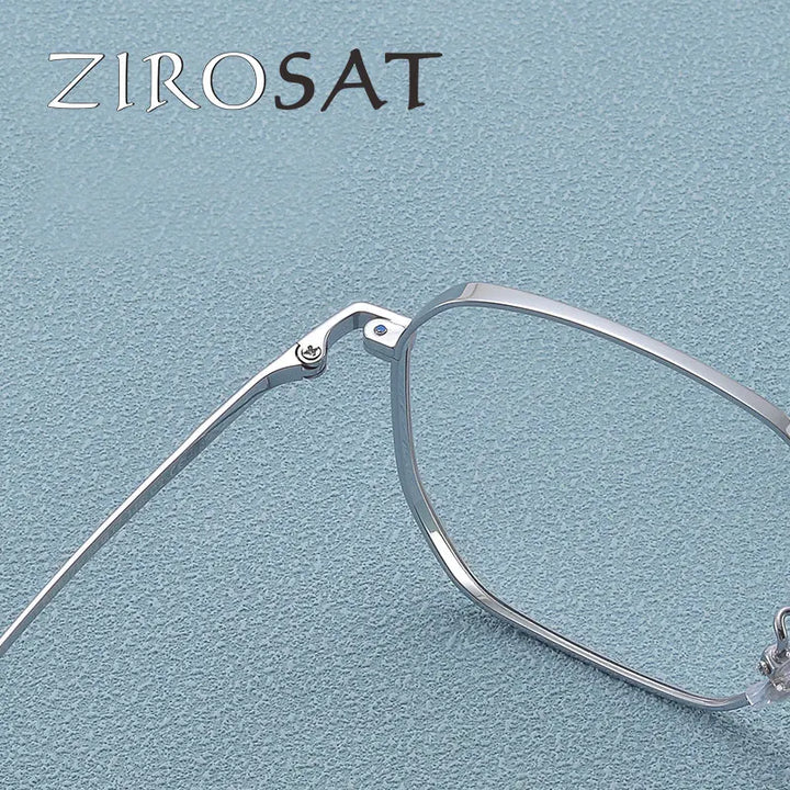 Zirosat Unisex Full Rim Flat Top Square Titanium Eyeglasses 6925 Full Rim Zirosat   