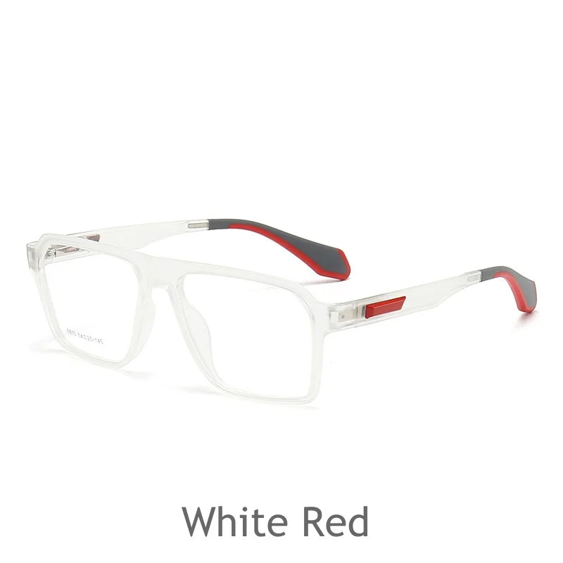 KatKani Unisex Full Rim Square Tr 90 Eyeglasses 6810 Full Rim KatKani Eyeglasses White Red  