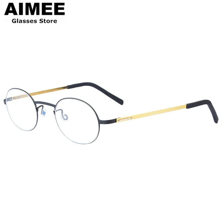 Aimee Women's Full Rim Oval Round Screwless Titanium Eyeglasses 198806