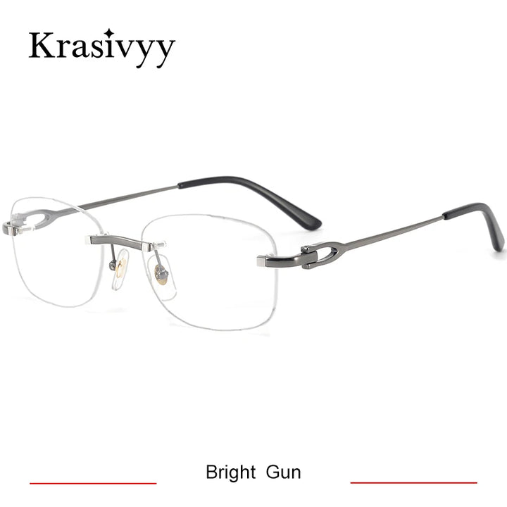 Krasivyy  Women's Rimless Oval Square Titanium Eyeglasses 310290