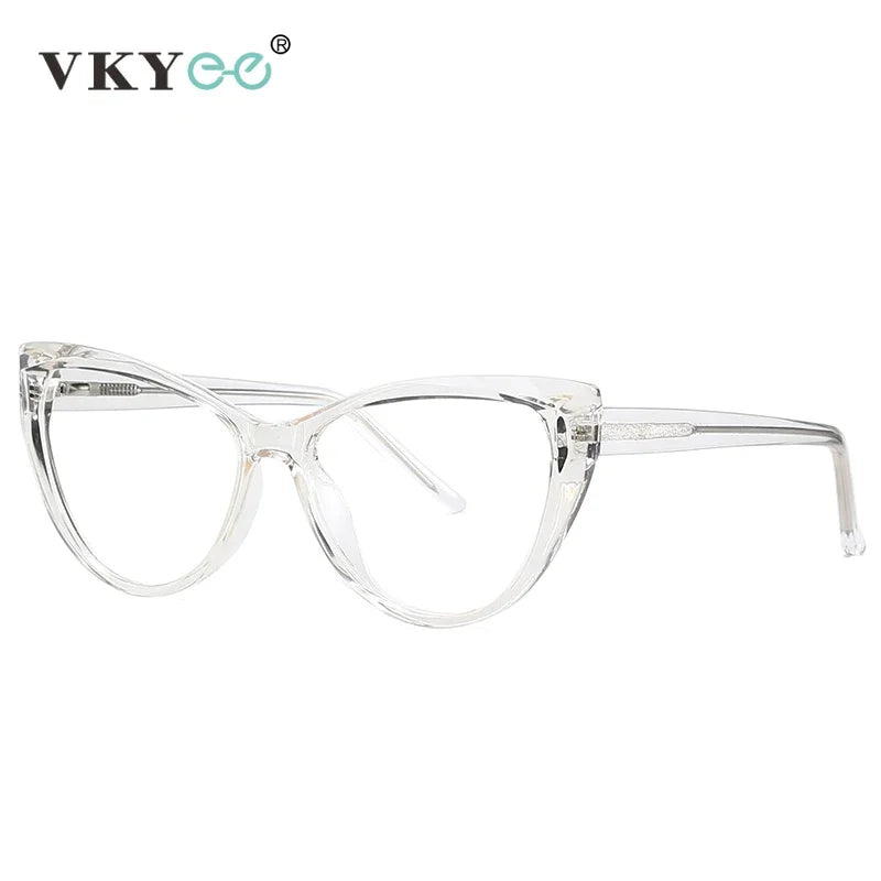 Vicky Women's Full Rim Cat Eye Tr 90 Titanium Eyeglasses 2003 Full Rim Vicky CHINA +100 PFD2003-Transparent