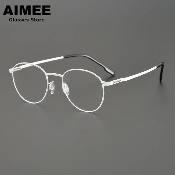 Aimee Women's Full Rim Oval Round Stainless Steel Eyeglasses 12341
