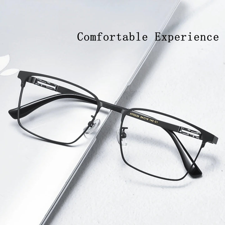 Yimaruili Men's Full Rim Square Titanium Eyeglasses 0239 Full Rim Yimaruili Eyeglasses   