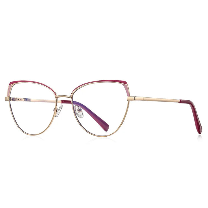 Laoyehui Women's Full Rim Square Cat Eye Alloy Reading Glasses L3105 Reading Glasses Laoyehui C3 0 