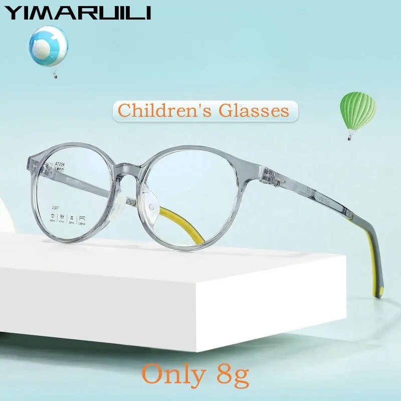 Yimaruil Unisex Children's Full Rim Round Tr 90 Sillicone Eyeglasses 2207 Full Rim Yimaruili Eyeglasses   