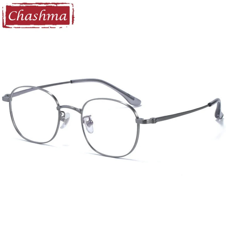Chashma Ottica Unisex Full Rim Oval Titanium Alloy Eyeglasses 1199 Full Rim Chashma Ottica Gray  