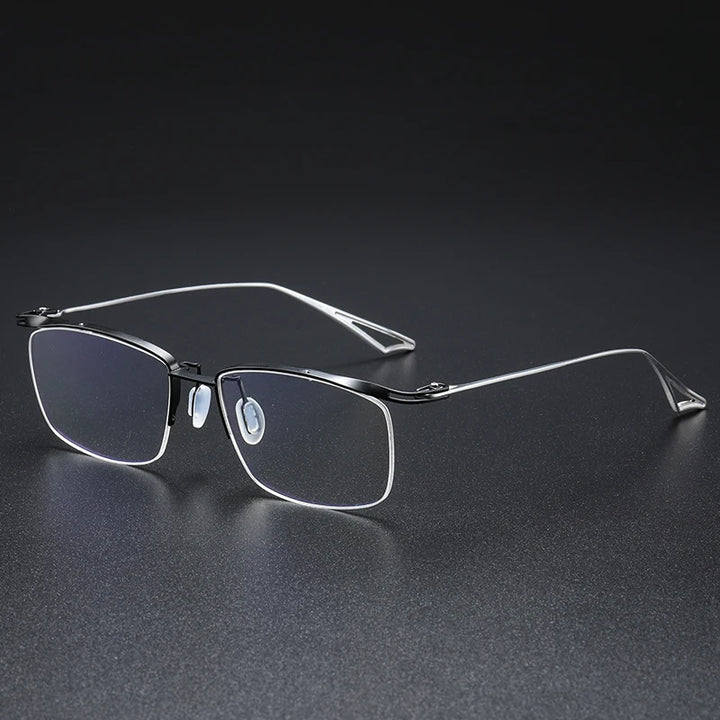 Muzz Four men's semi rim pure titanium prescription eyeglasses — view 4
