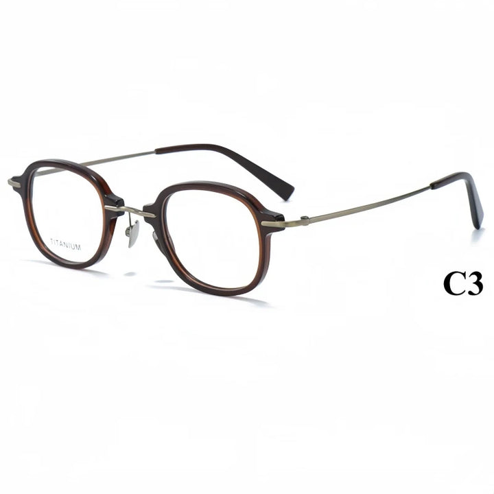 Xbora Unisex Full Rim Round Titanium &amp; Acetate Eyeglasses 98512 — view 3 | Xbora at FuzWeb