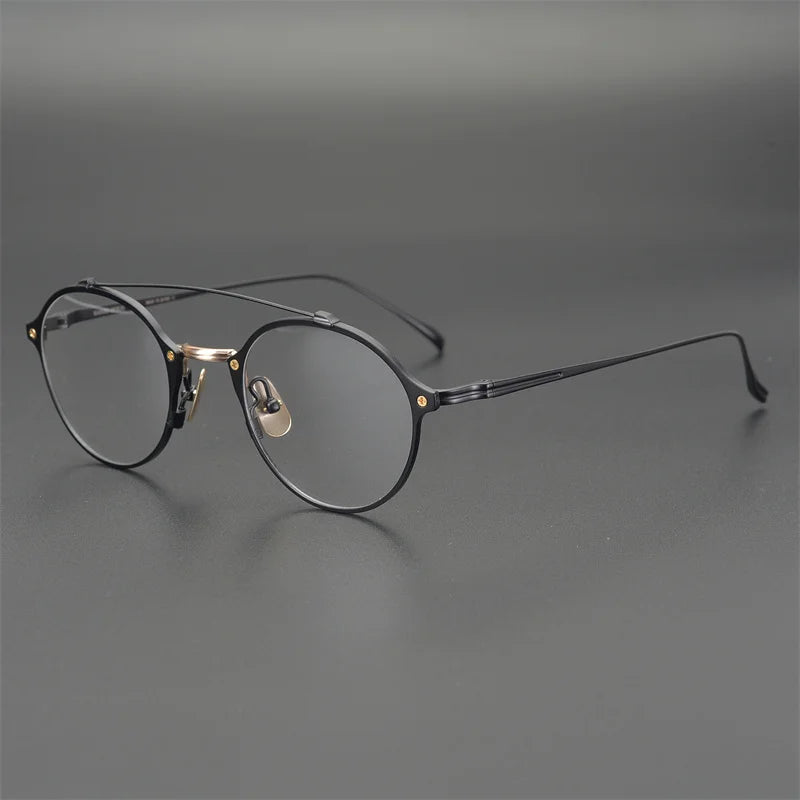 Aimee Unisex Full Rim Round Double Bridge Titanium  Eyeglasses 4747 Full Rim Aimee   