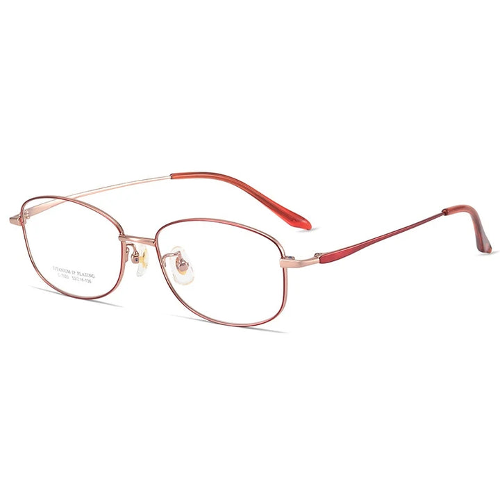 Yimaruili Unisex Full Rim Oval Pure Titanium Eyeglasses C7023 — view 3 | Yimaruili at FuzWeb