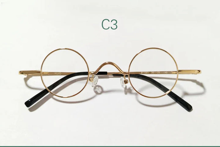 Yujo Women's Full Rim Round Alloy 36 mm Φ Reading Glasses 14125