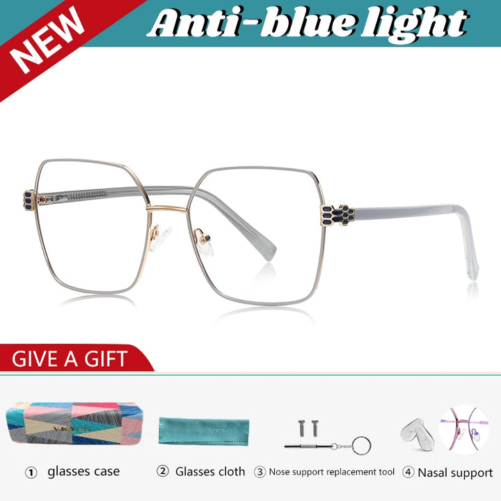 Vicky Women's Full Rim Polygon Alloy Reading Glasses 83140