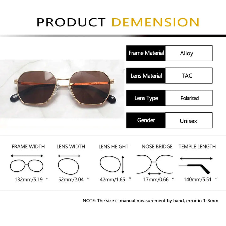 Esnbie 251091 Womens Full Rim Polygon Oval Alloy Sunglasses — view 2 | Esnbie at FuzWeb