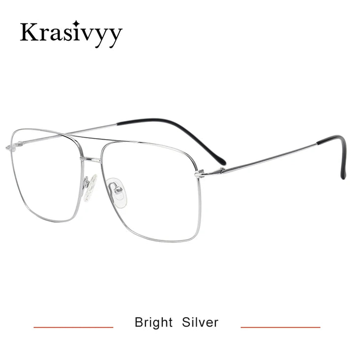 Krasivyy Women's Full Rim Square Double Bridge Titanium Eyeglasses 316051