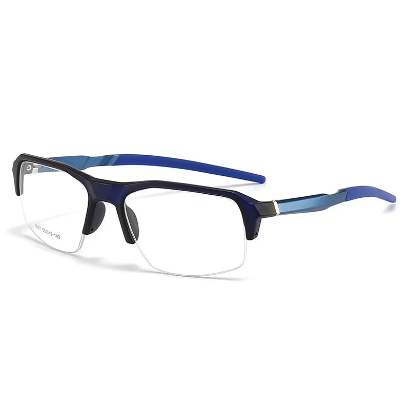 Yimaruili Unisex Semi Rim Square Aluminum Tr 90 Sport Eyeglasses 58578