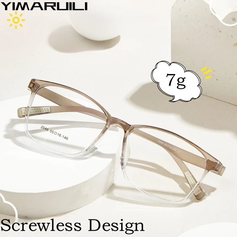 Yimaruili Unisex Youth's Full Rim Square Tr 90 Eyeglasses Y2046 Full Rim Yimaruili Eyeglasses   