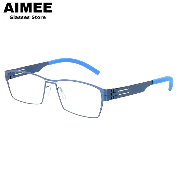 Aimee Unisex Full Rim Square Brow Line Screwless Steel Eyeglasses 50831