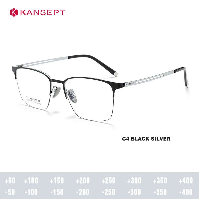 Kansept Unisex Full Rim Square Alloy Reading Glasses 60625