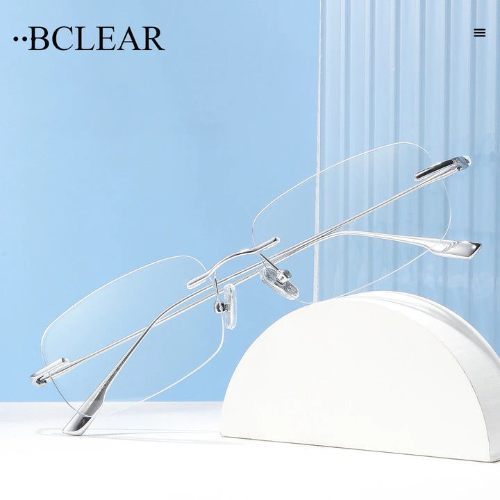 Bclear Women Rimless Square Titanium Eyeglasses SM-1135-63