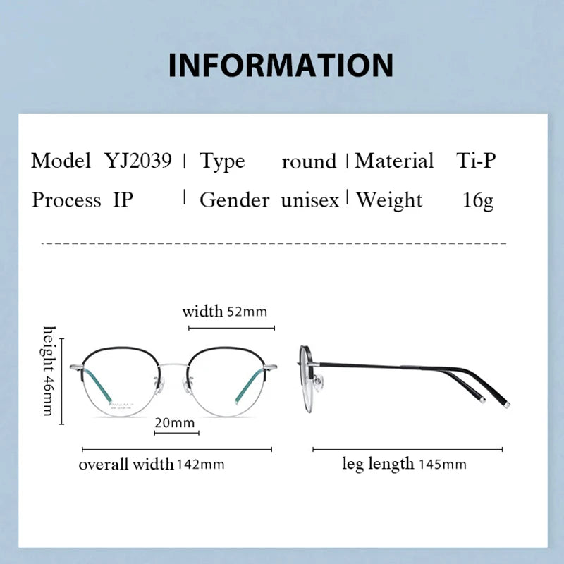 Hotony Women's Semi Rim Oval Square Titanium Eyeglasses 72039 Semi Rim Hotony