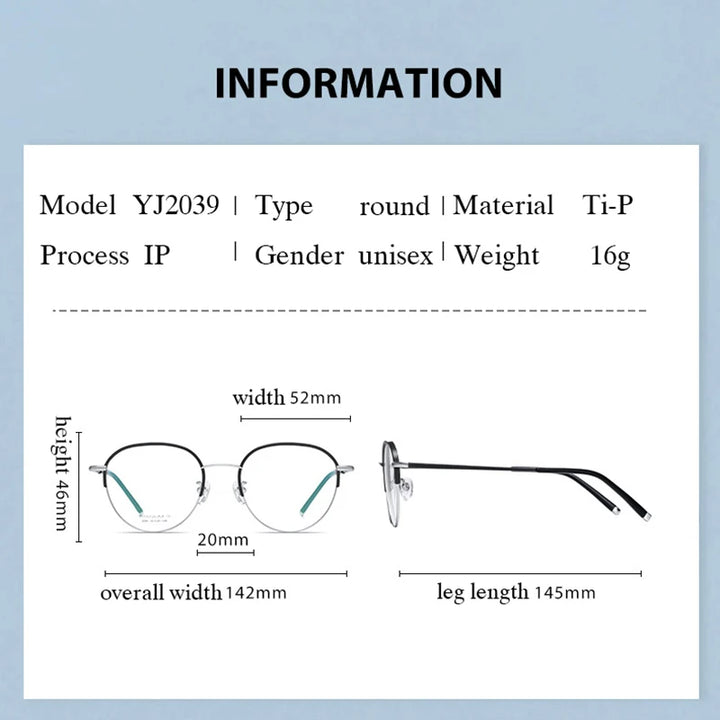 Hotony Women's Full Rim Oval Round Titanium Eyeglasses 52039