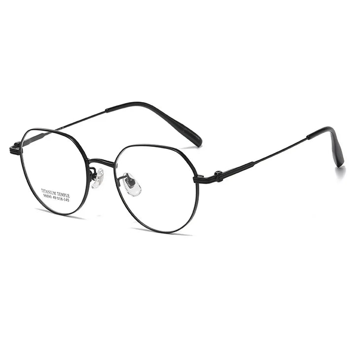 Momoja Women's Full Rim Flat Top Polygon Titanium Eyeglasses 98690