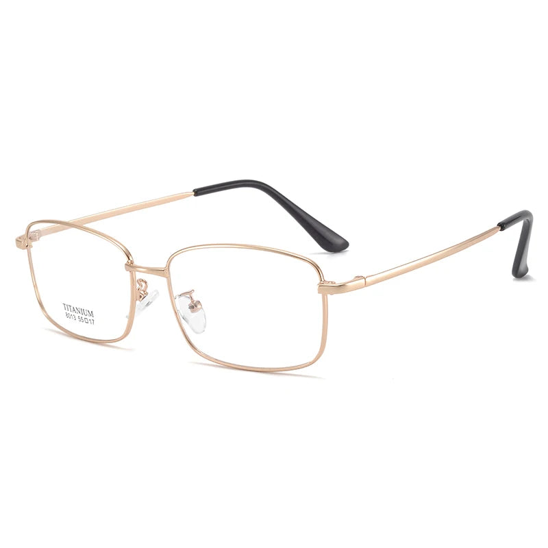 Bclear Women's Full Rim Square Titanium Eyeglasses 48013 Full Rim Bclear Gold  