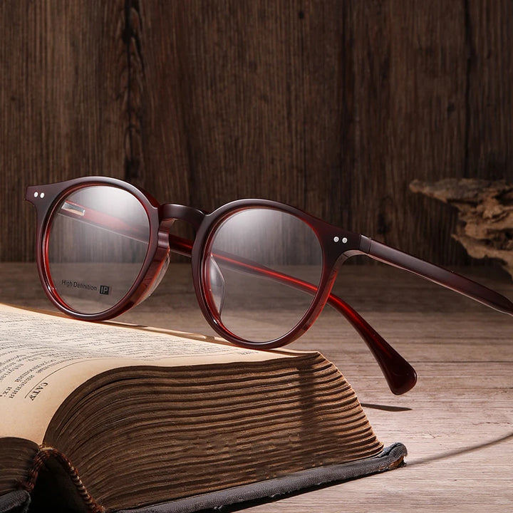 Black Mask Women's Full Rim Round Acetate Eyeglasses 934111
