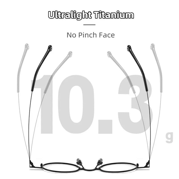Kocolior Unisex Full Rim Small Round Titanium Hyperopic Reading Glasses K080 Reading Glasses Kocolior   