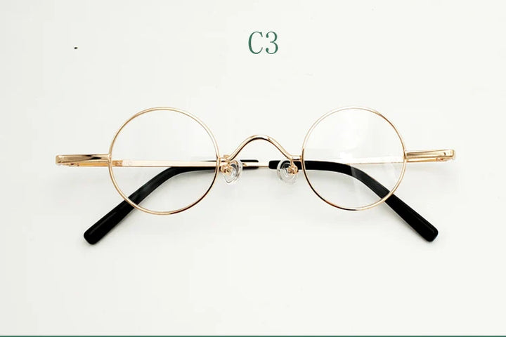 Yujo Unisex Full Rim Small Round Alloy Reading Glasses 00763 Reading Glasses Yujo C3 CHINA +225