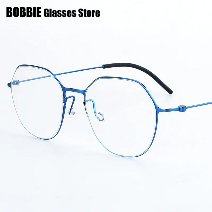 Bobbie Women's Full Rim Flat Top Polygon Titanium Eyeglasses 965540