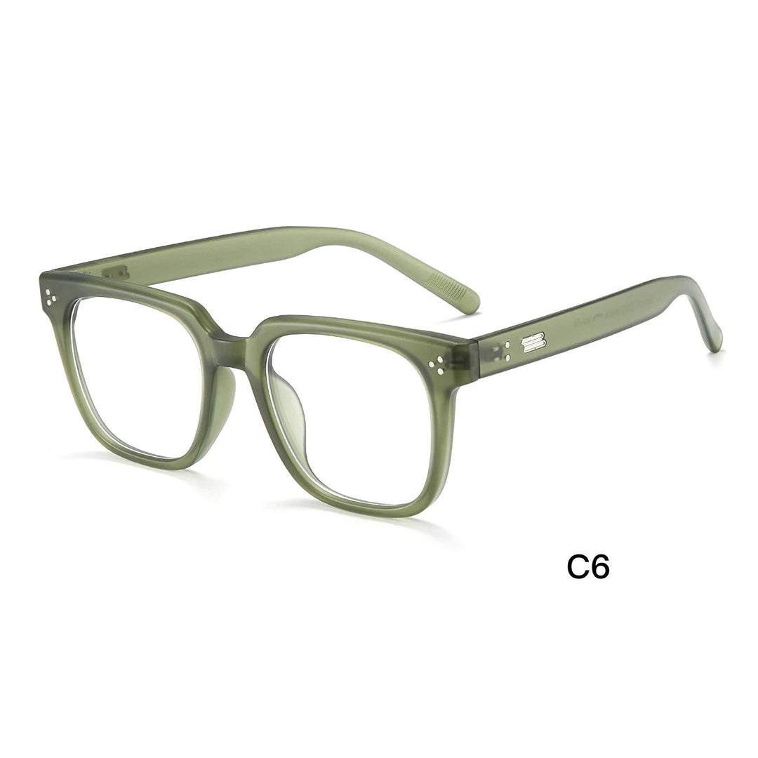 Yimaruili Unisex Full Rim Square Tr 90 Eyeglasses Y27051 Full Rim Yimaruili Eyeglasses Matte Green  