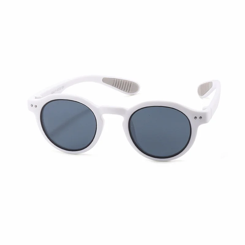 Ralferty Unisex Youth's Full Rim Round Acetate Polarized Sunglasses R843 Sunglasses Ralferty White As picture 