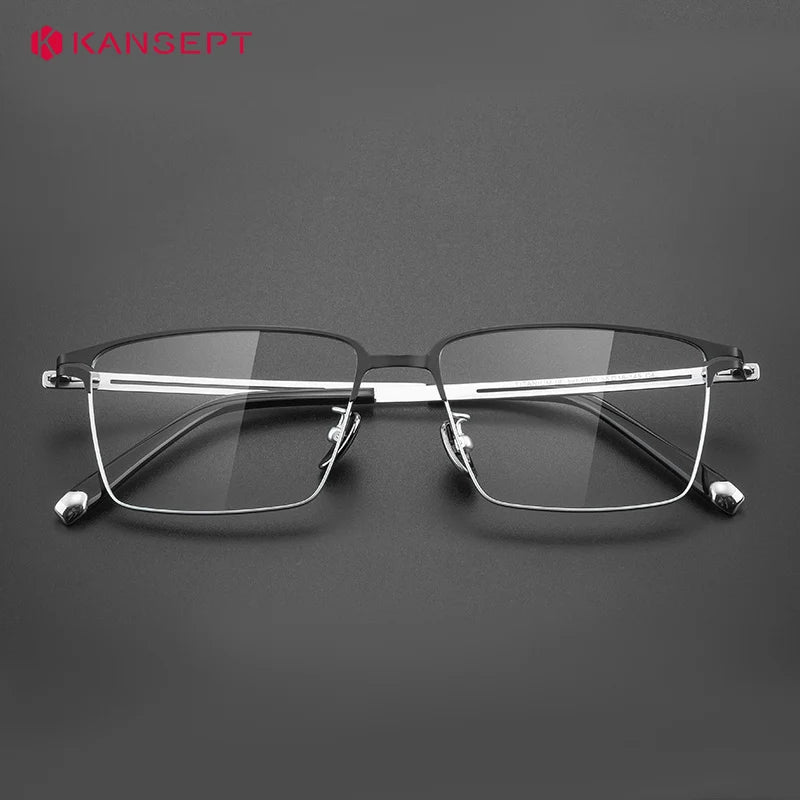 Kansept Men's Semi Rim Square Brow Line Alloy Reading Glasses 66008