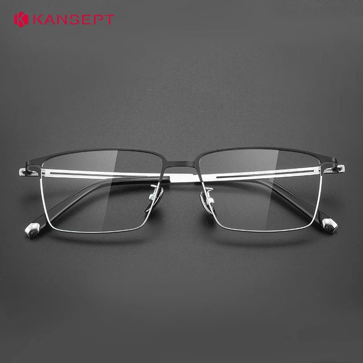Kansept Men's Semi Rim Square Brow Line Alloy Reading Glasses 66008