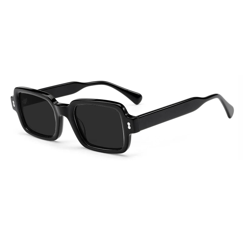 Gatenac Mens Full Rim Square Acetate Sunglasses Gxyj-1179 Sunglasses Gatenac Black  